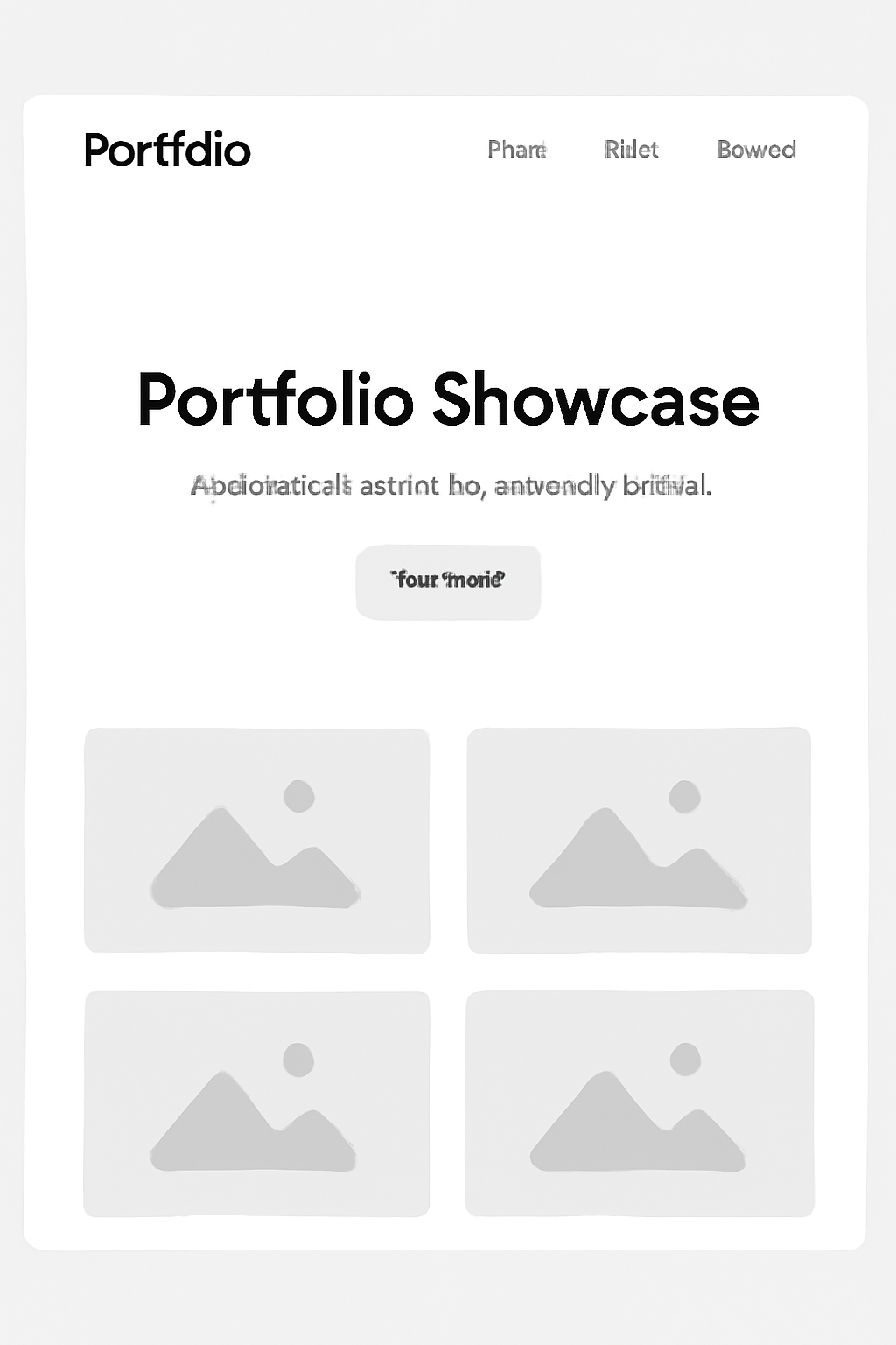 simple design landing page for portfolio showcase