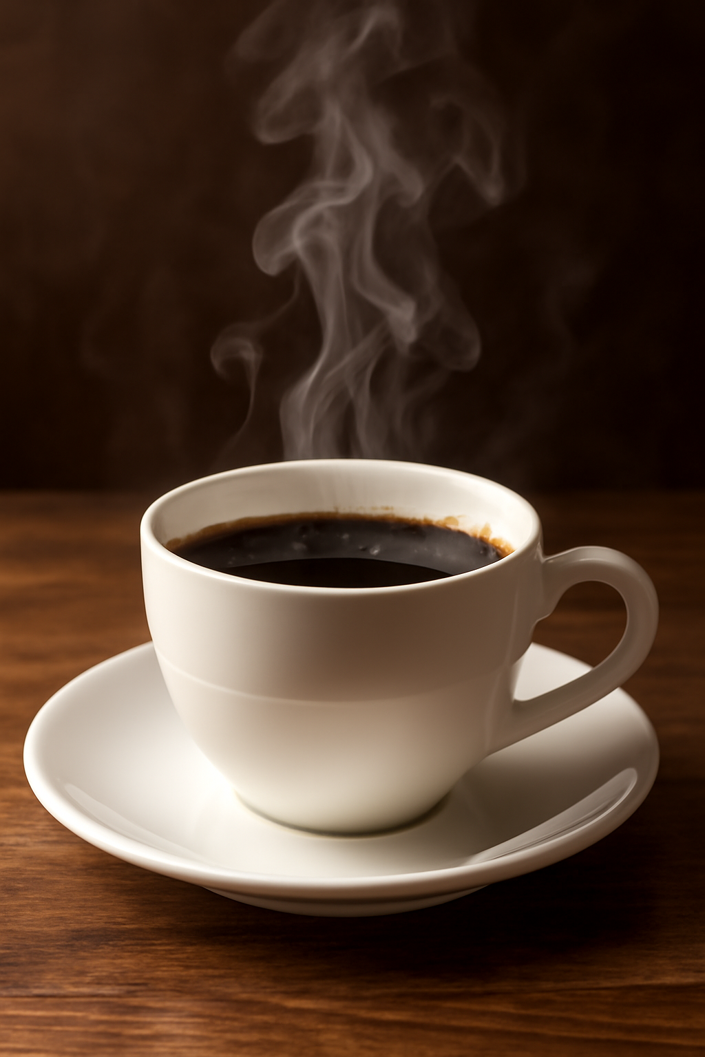 coffee cup with coffee and some smoke to show it's hot