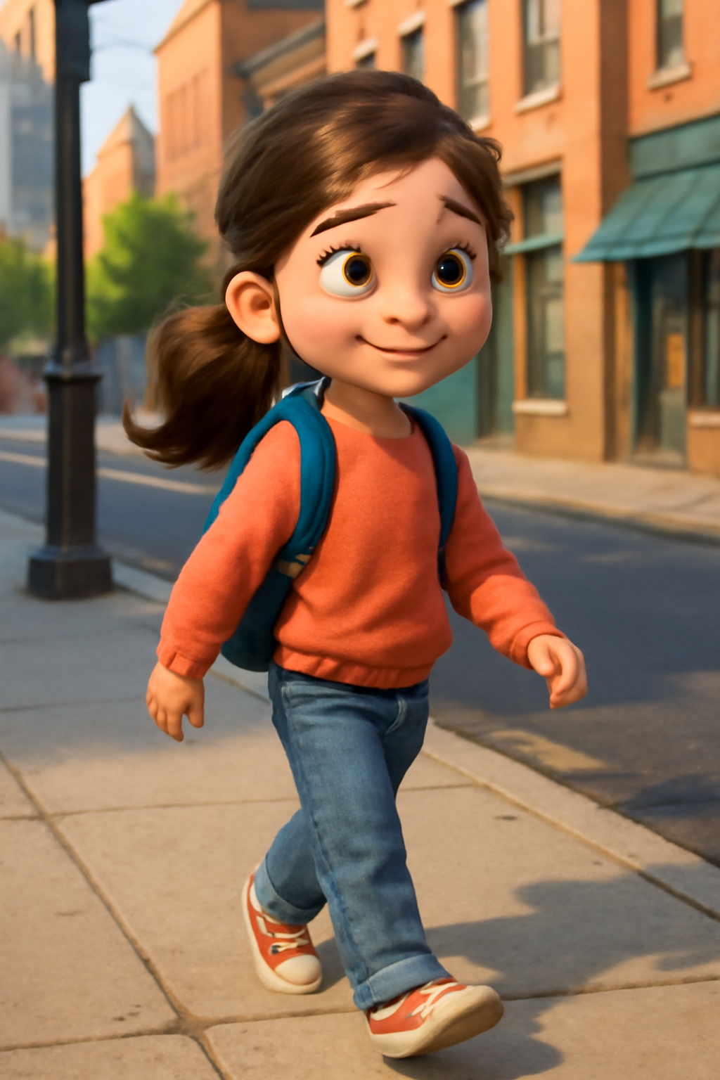 girl walking on the street