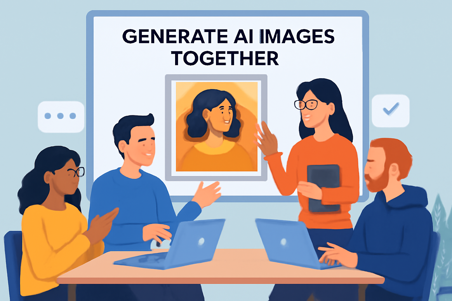 create one of the use case of create AI images together within a team